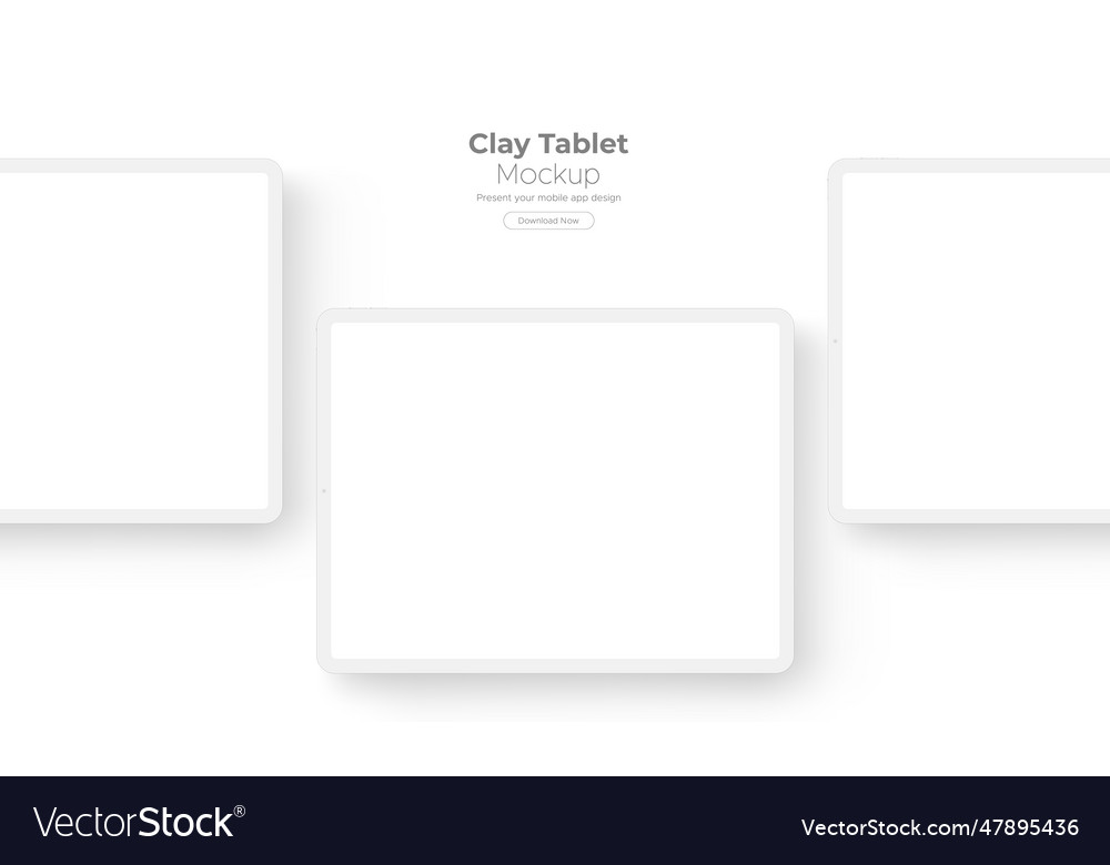 Clay tablet computers mockup for showing apps
