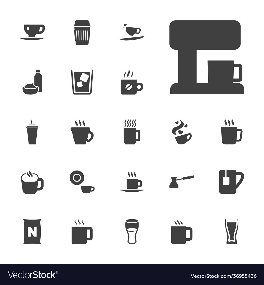 Coffee icons Royalty Free Vector Image - VectorStock