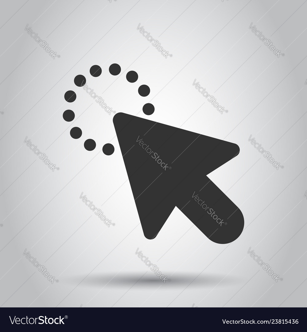 Computer mouse cursor icon in flat style arrow vector image Computer mouse cursor icon in flat style arrow