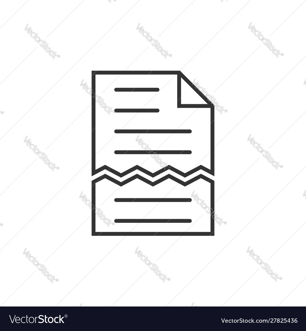 Document error icon in flat style broken report vector image Document error icon in flat style broken report