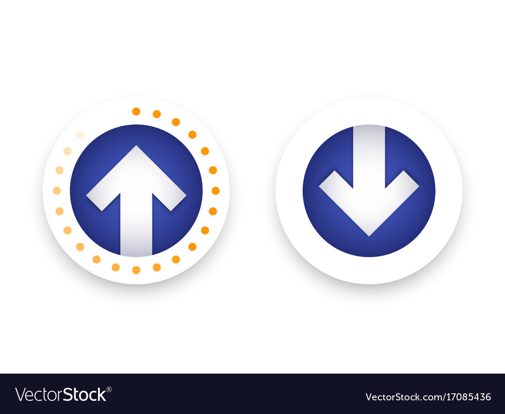 Download upload icons buttons with arrow