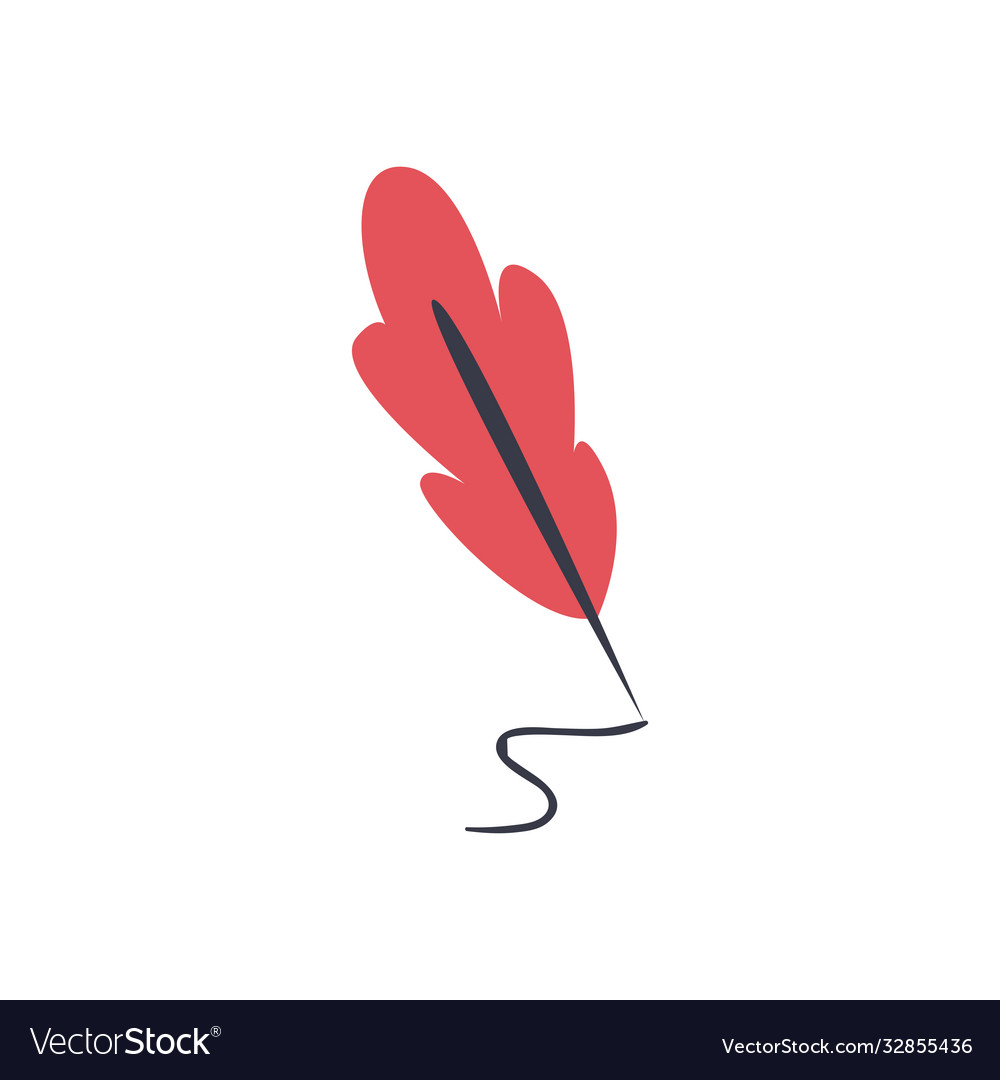 Feather pen line and fill style icon design
