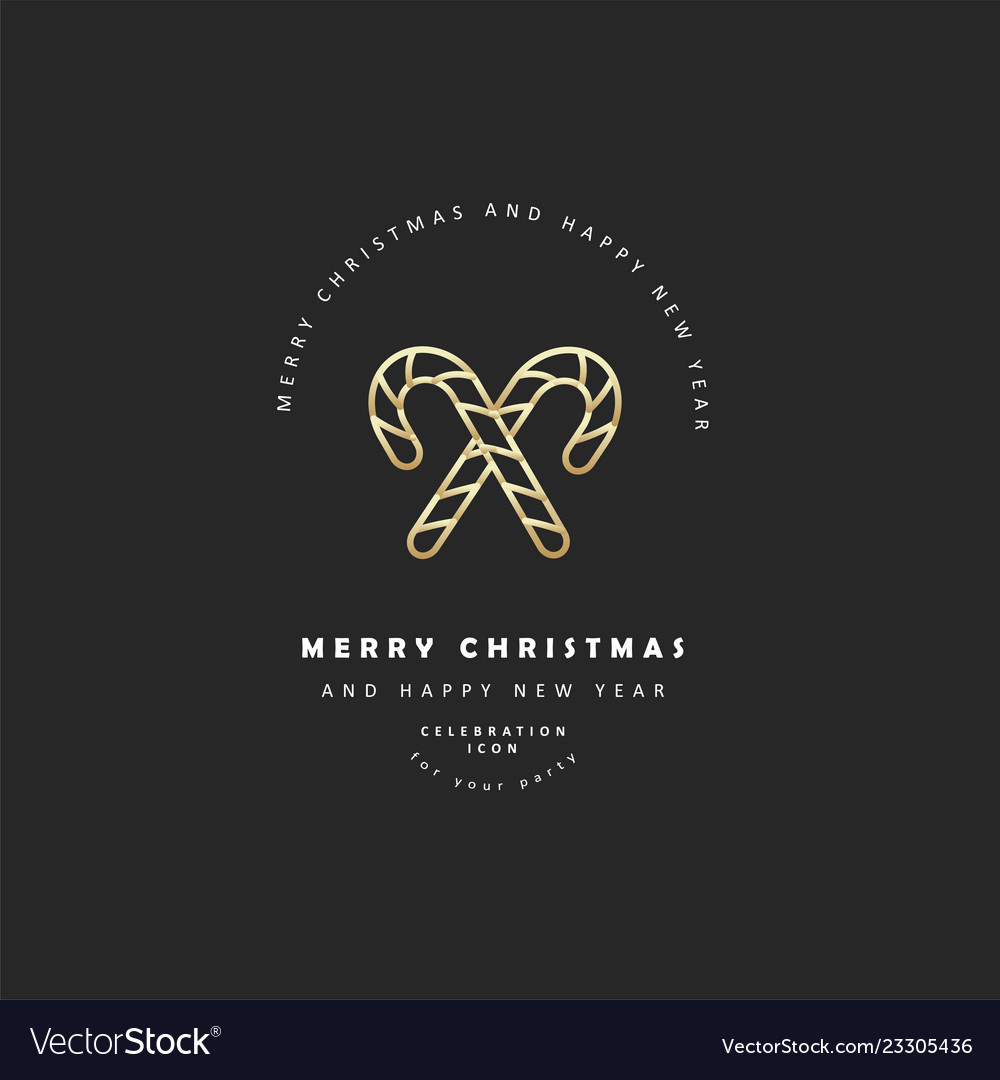 Icon and logo celebration merry christmas vector image Icon and logo celebration merry christmas
