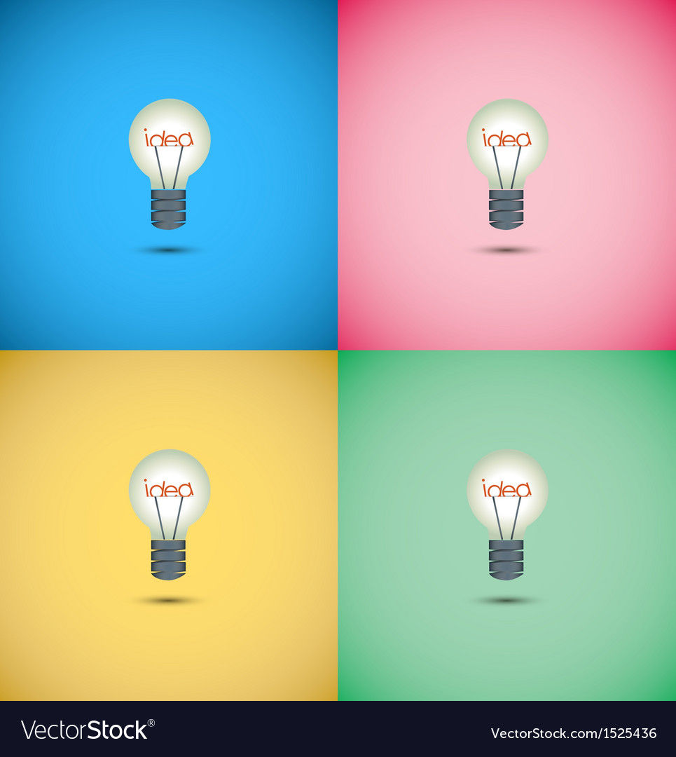 Light bulb idea on colorful background