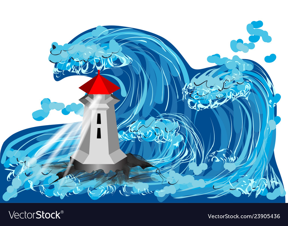 Lighthouse in the sea