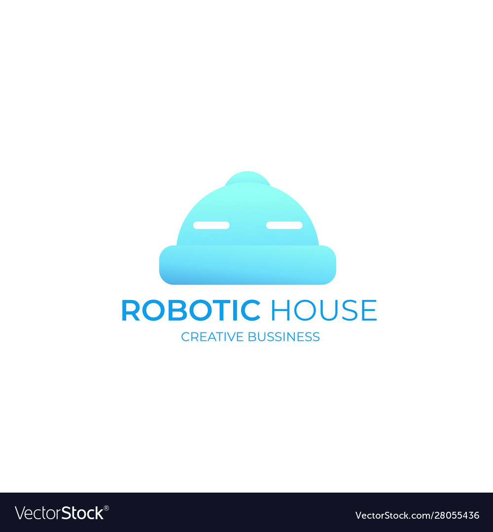 Modern robot head logo design elements