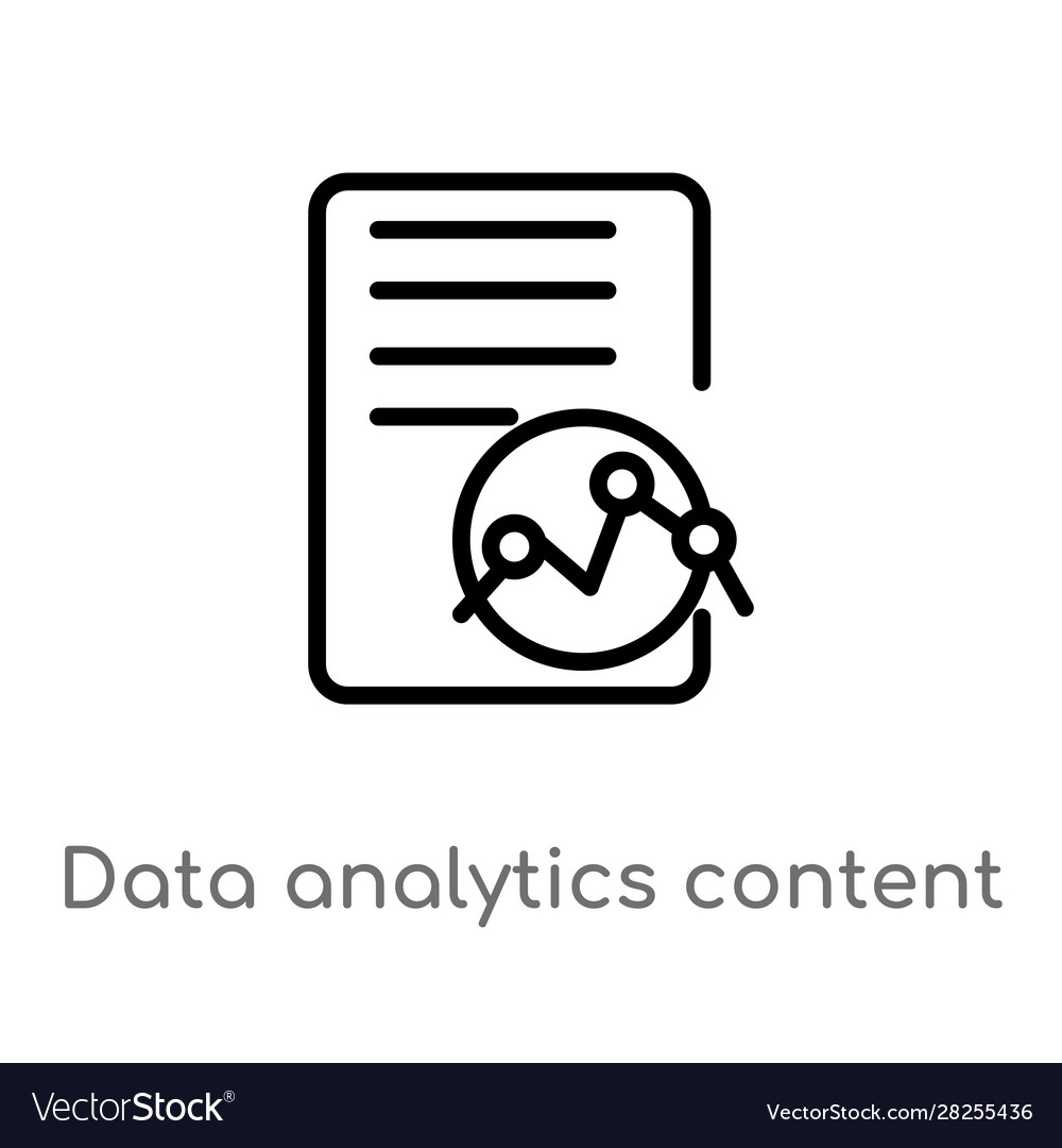 Outline data analytics content icon isolated vector image Outline data analytics content icon isolated