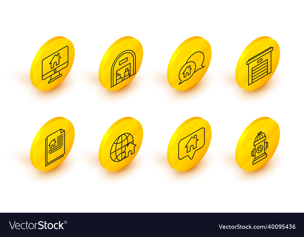 Set line fire hydrant map pointer with house vector image Set line fire hydrant map pointer with house