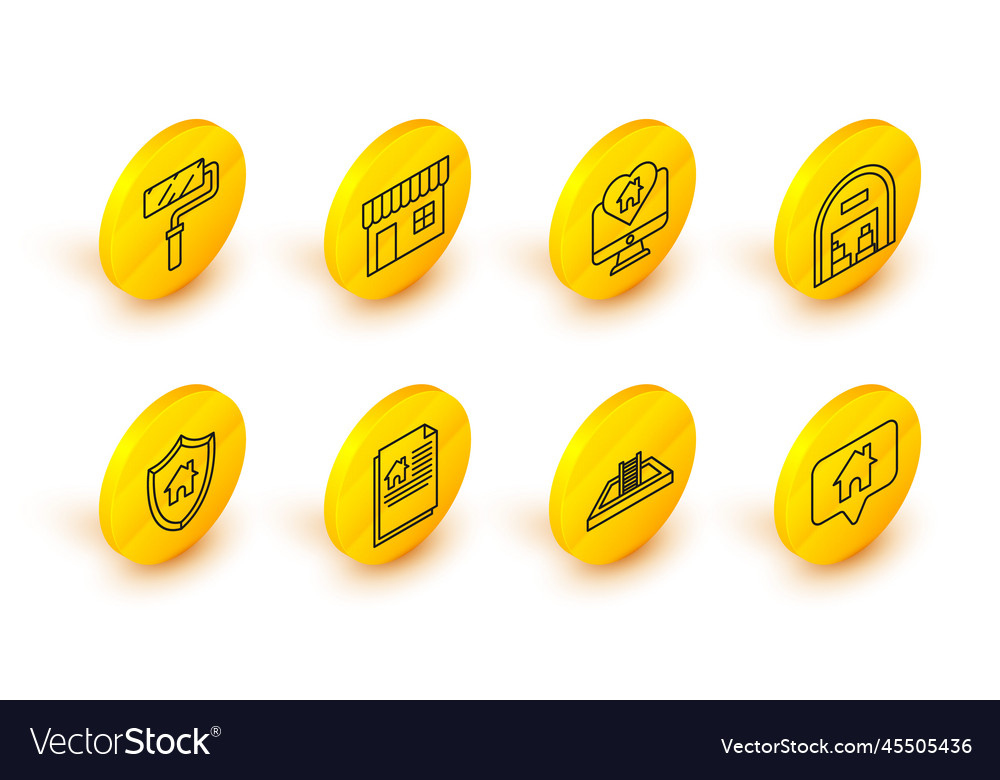 Set line map pointer with house swimming pool vector image Set line map pointer with house swimming pool