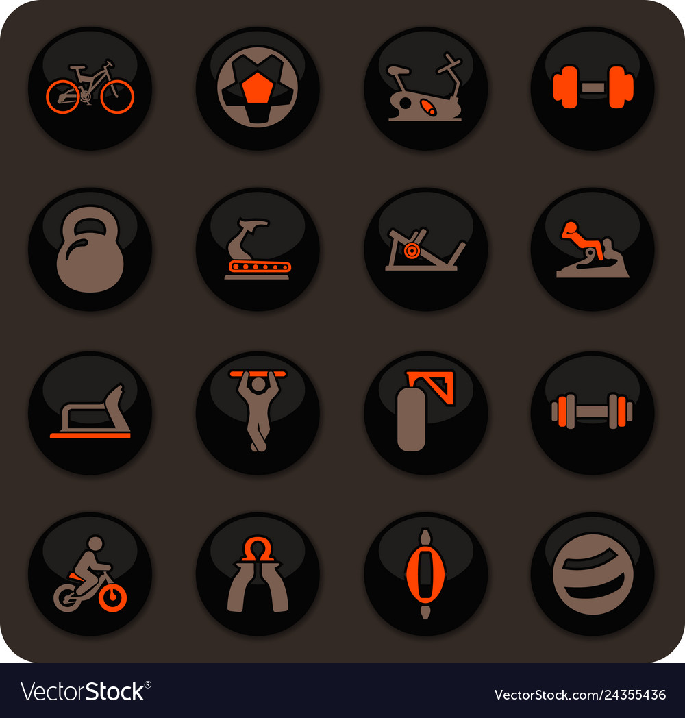 Sport equipments icons set