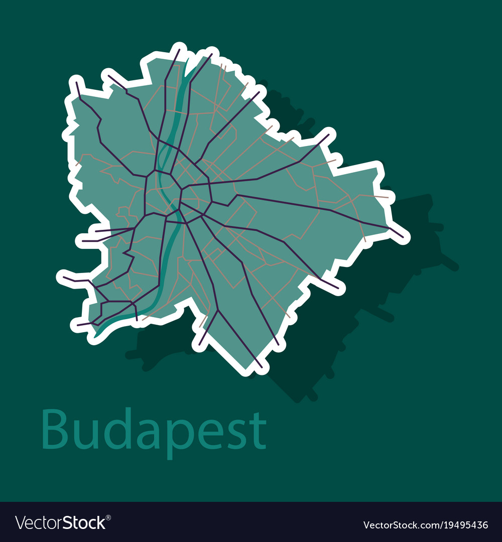 Sticker scheme of the budapest hungary city plan Vector Image