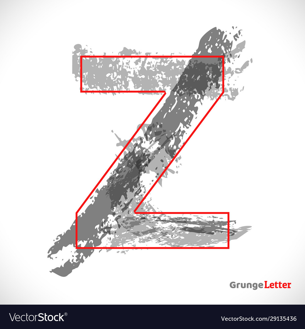 Stylized grunge logo letter z brush strokes vector image Stylized grunge logo letter z brush strokes