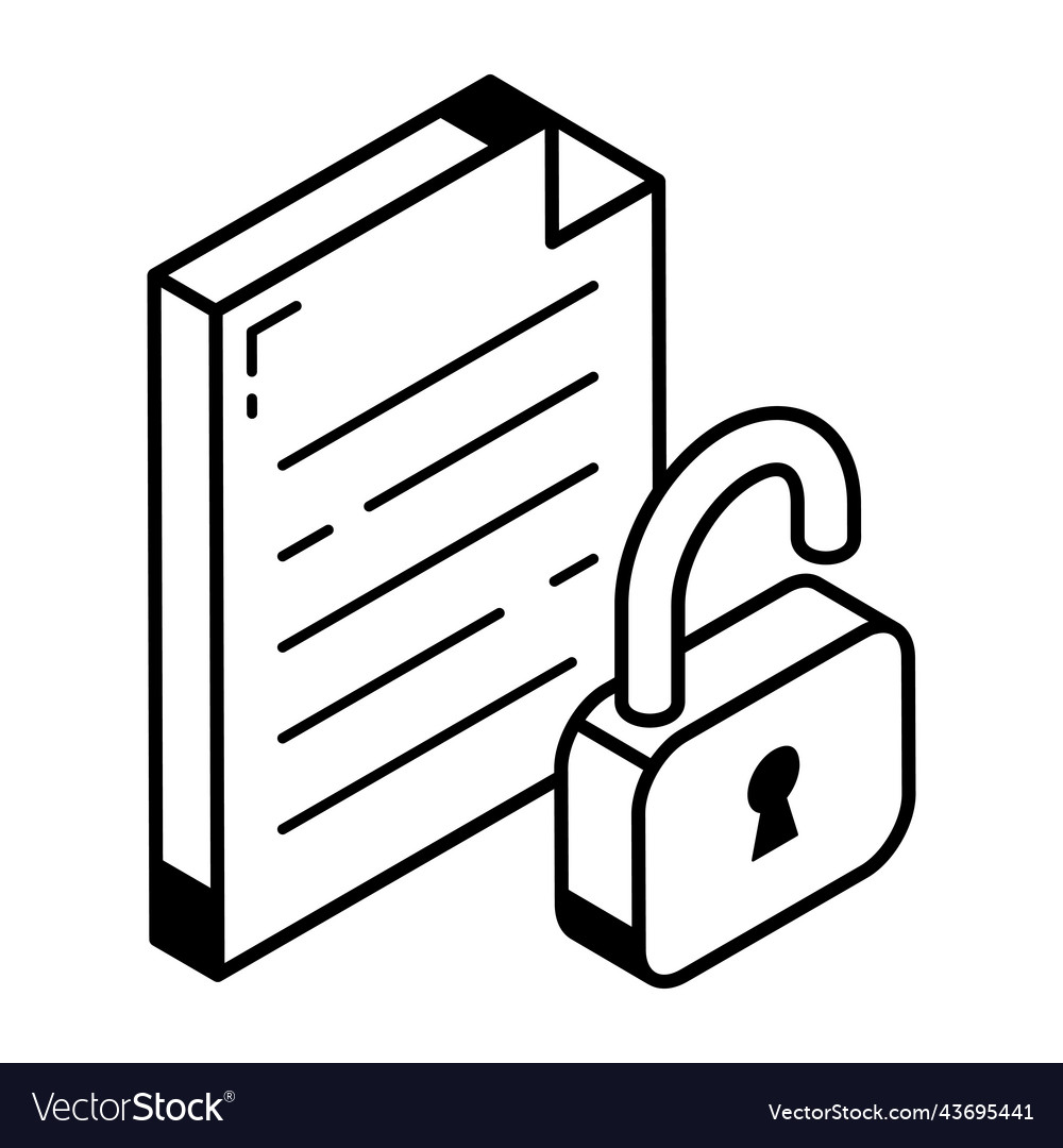 A file lock editable line icon
