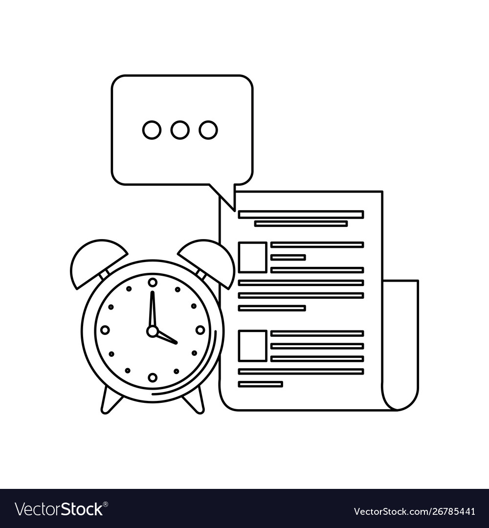 Alarm clock with document file vector image Alarm clock with document file