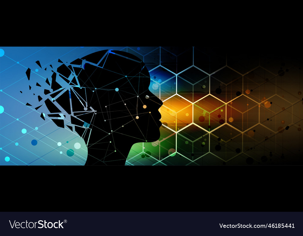 Artificial intelligence technology web background vector image Artificial intelligence technology web background