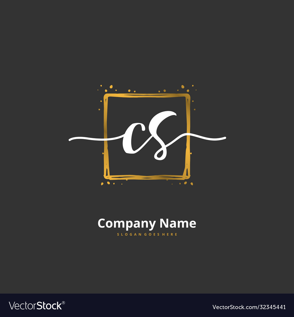 C s cs initial handwriting and signature logo vector image C s cs initial handwriting and signature logo