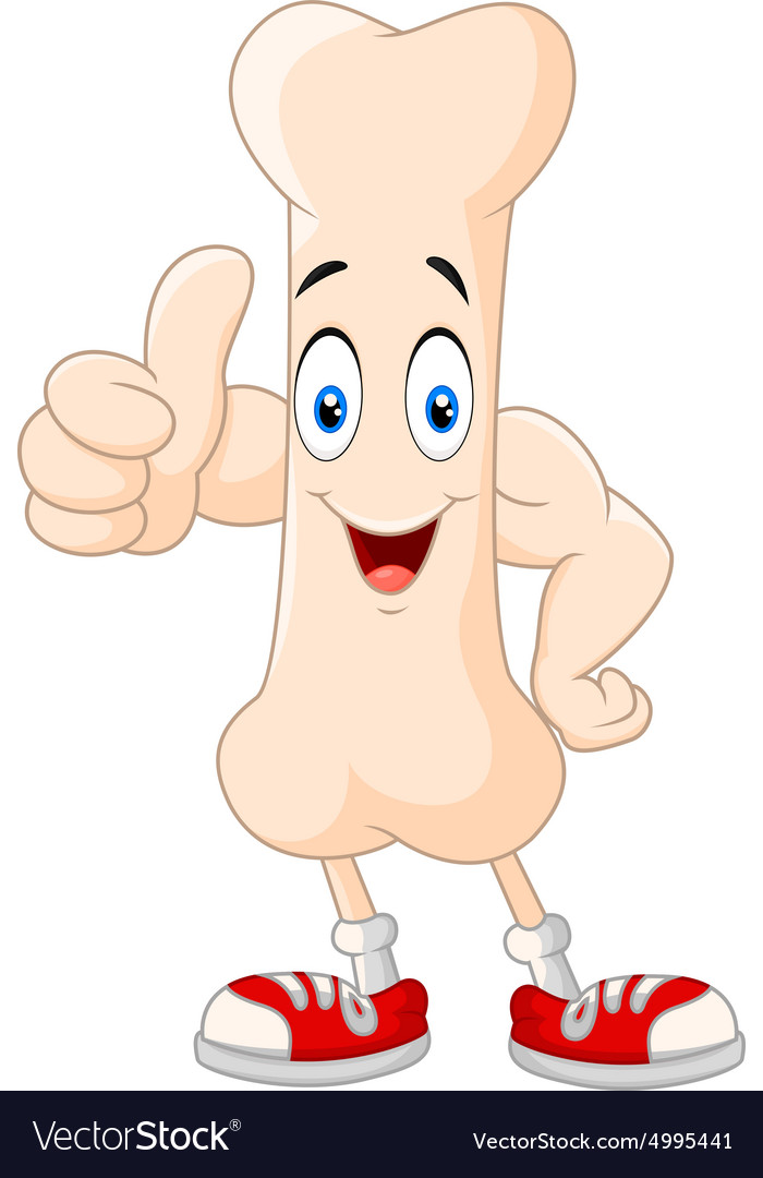 Cartoon bone giving a thumbs up Royalty Free Vector Image