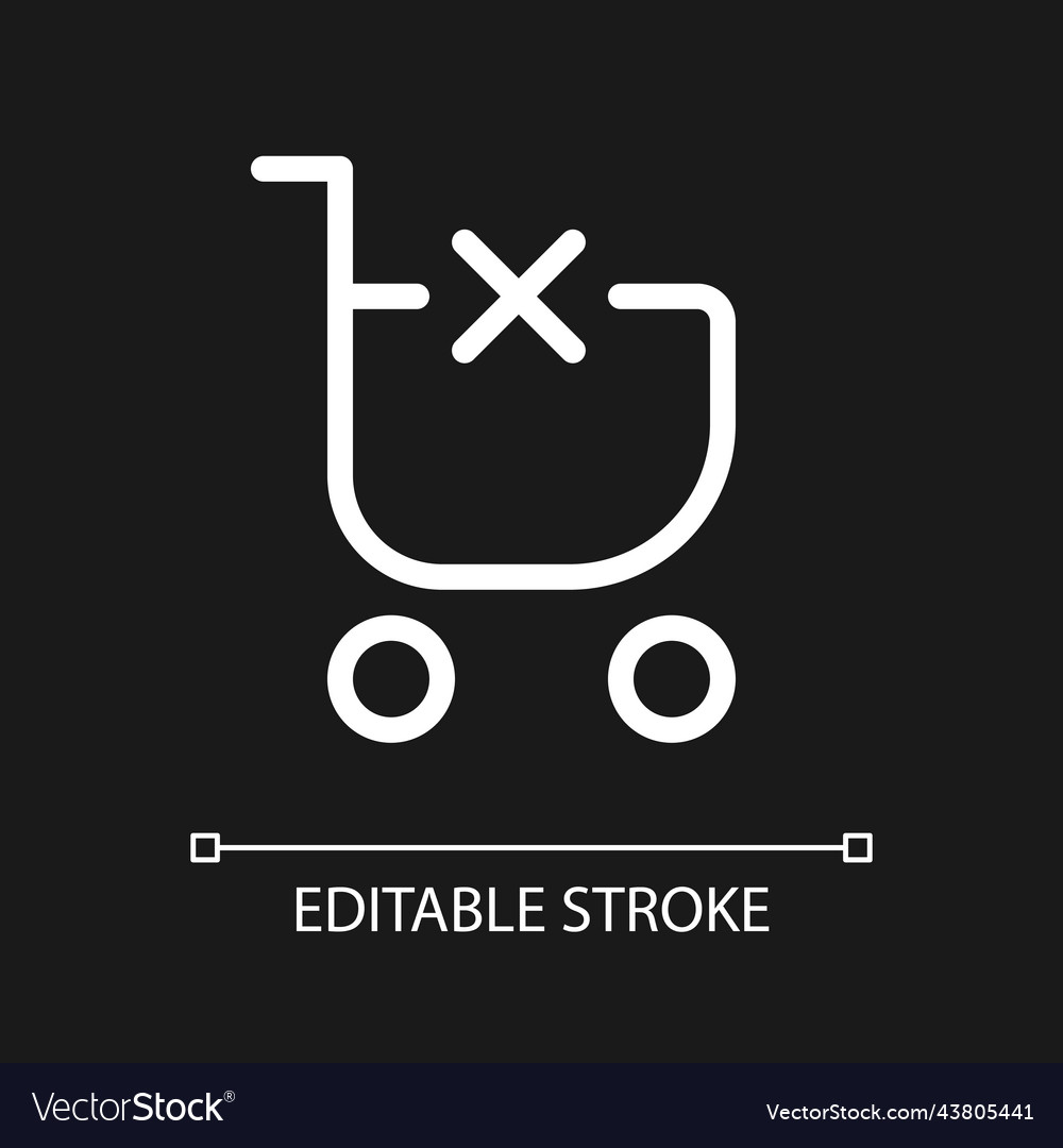 Clear shopping cart pixel perfect white linear ui