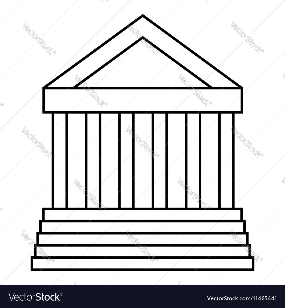 Colonnade icon outline style Royalty Free Vector Image