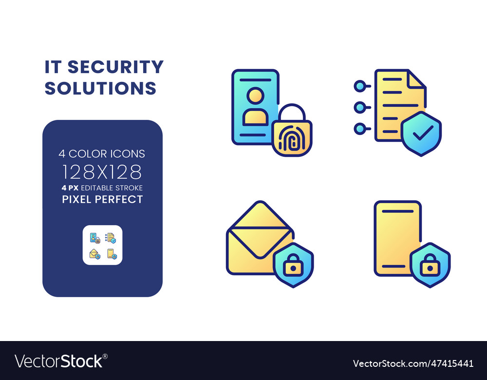 Cyber security solutions gradient fill desktop