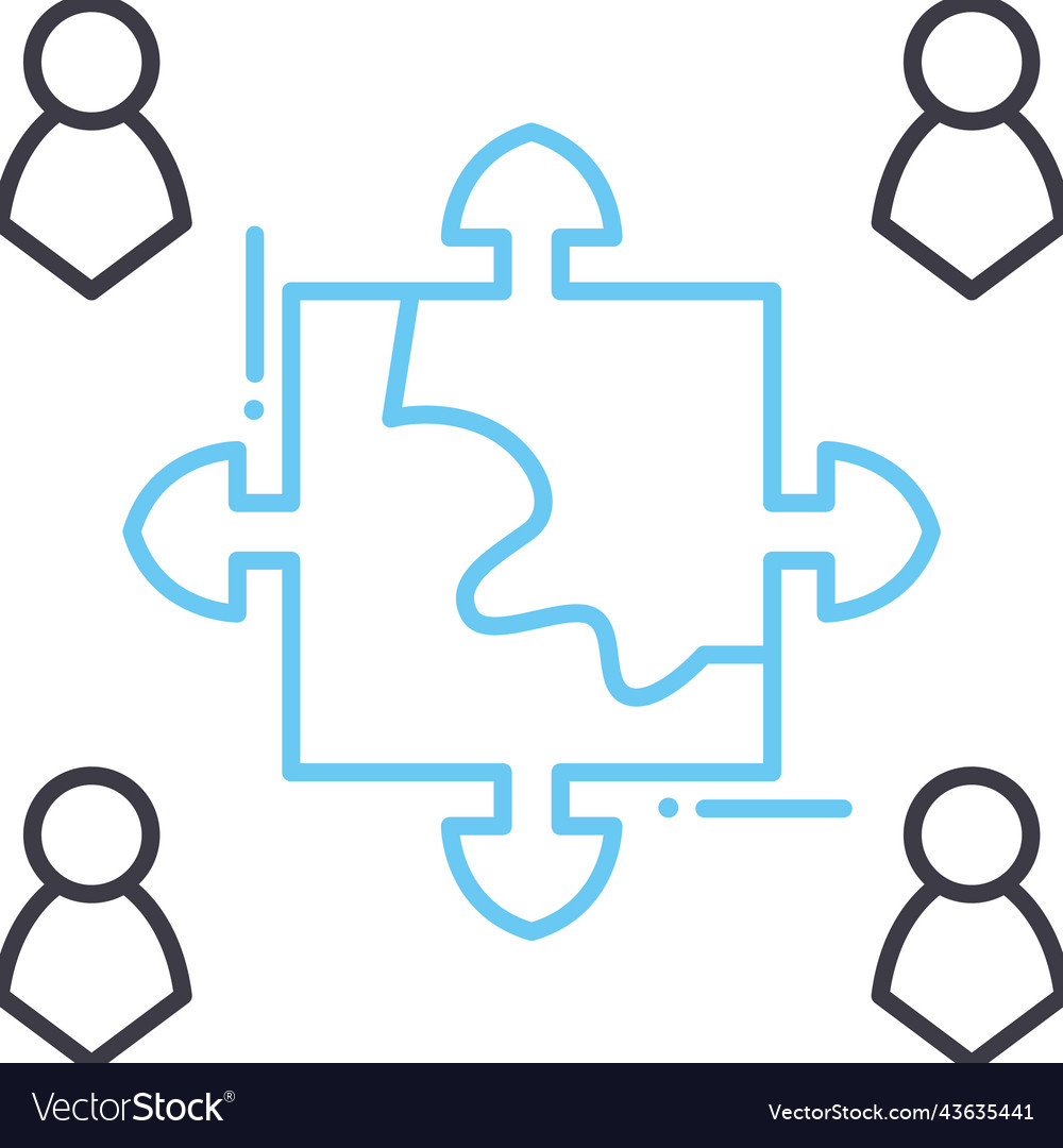 Delegating task line icon outline symbol vector image Delegating task line icon outline symbol