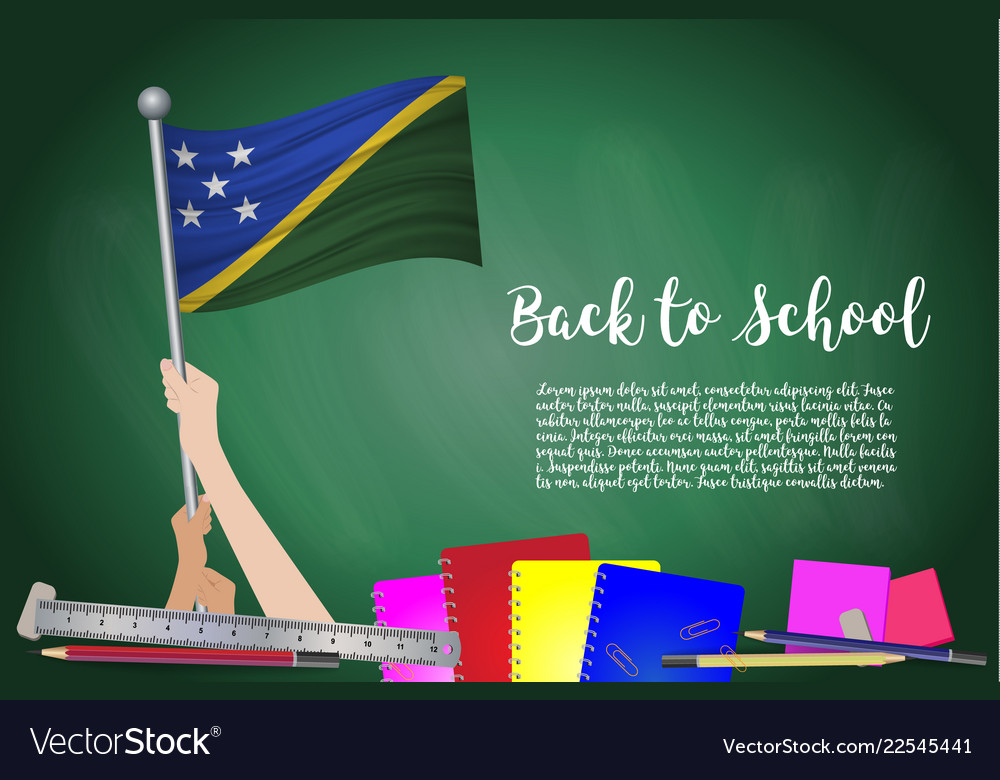 Flag of solomon islands on black chalkboard