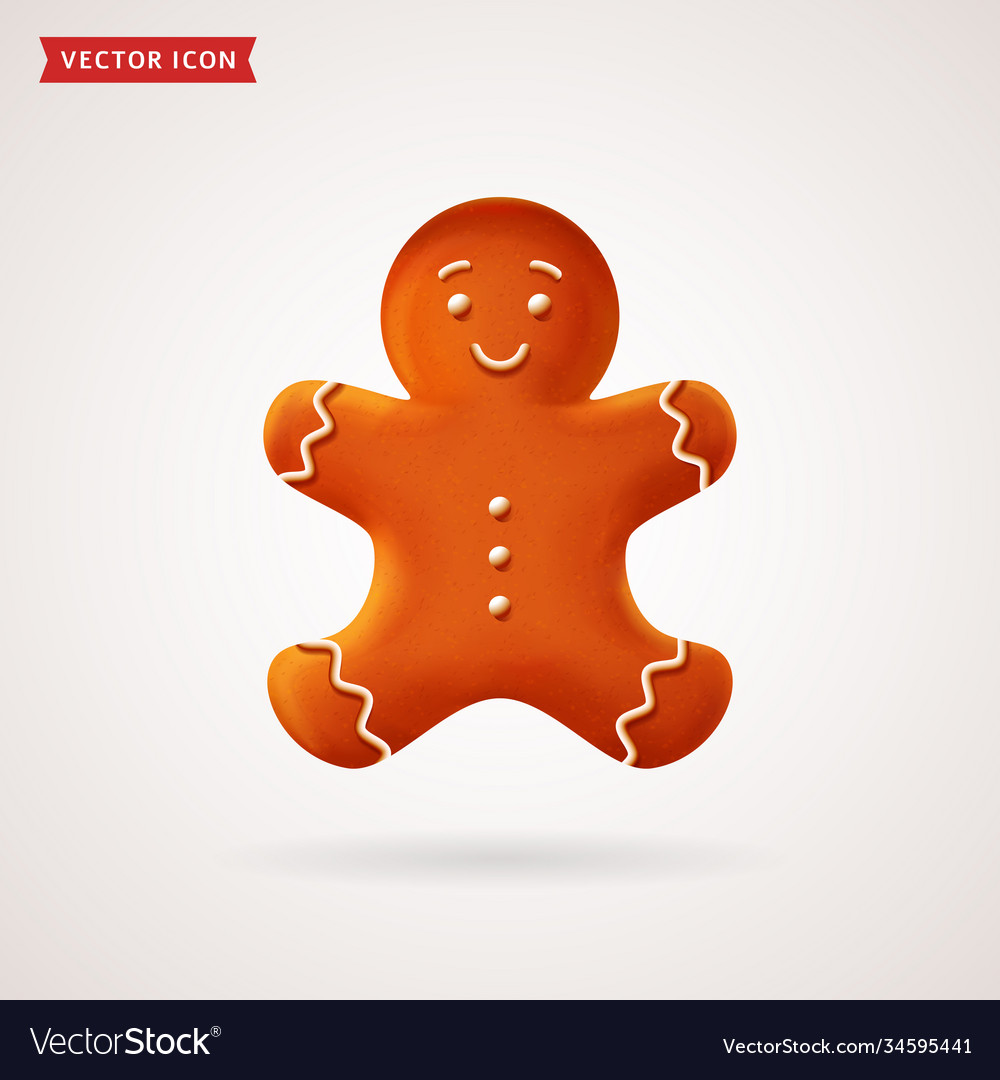 Gingerbread man christmas cookie vector image Gingerbread man christmas cookie