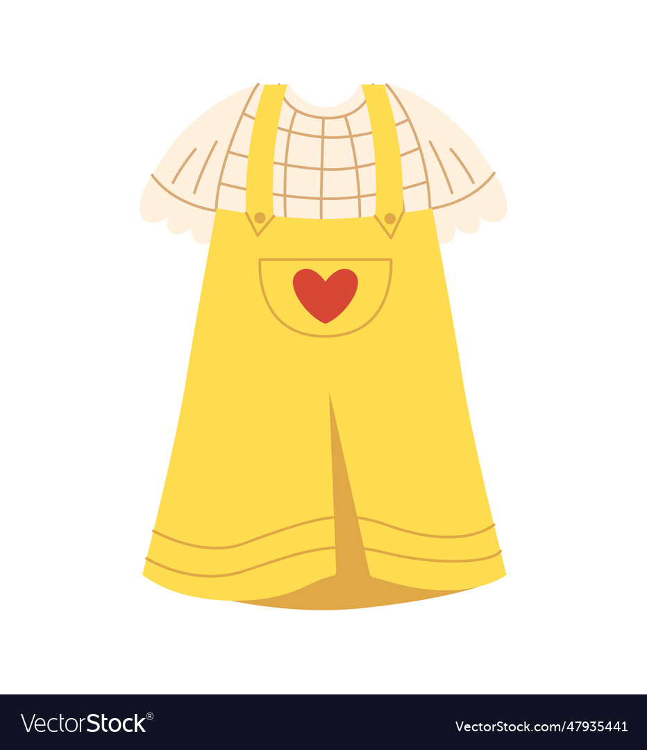 Kids yellow overall concept