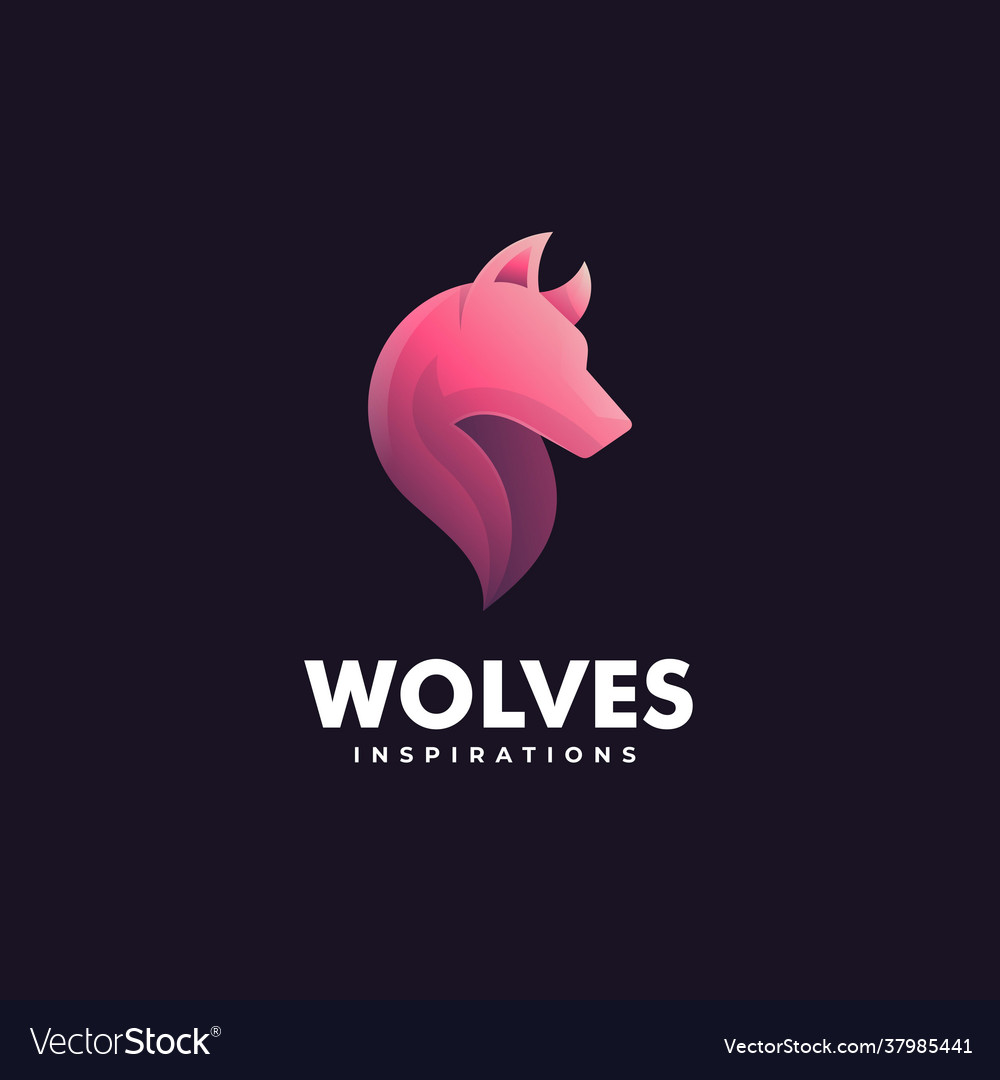 Logo wolves gradient colorful style