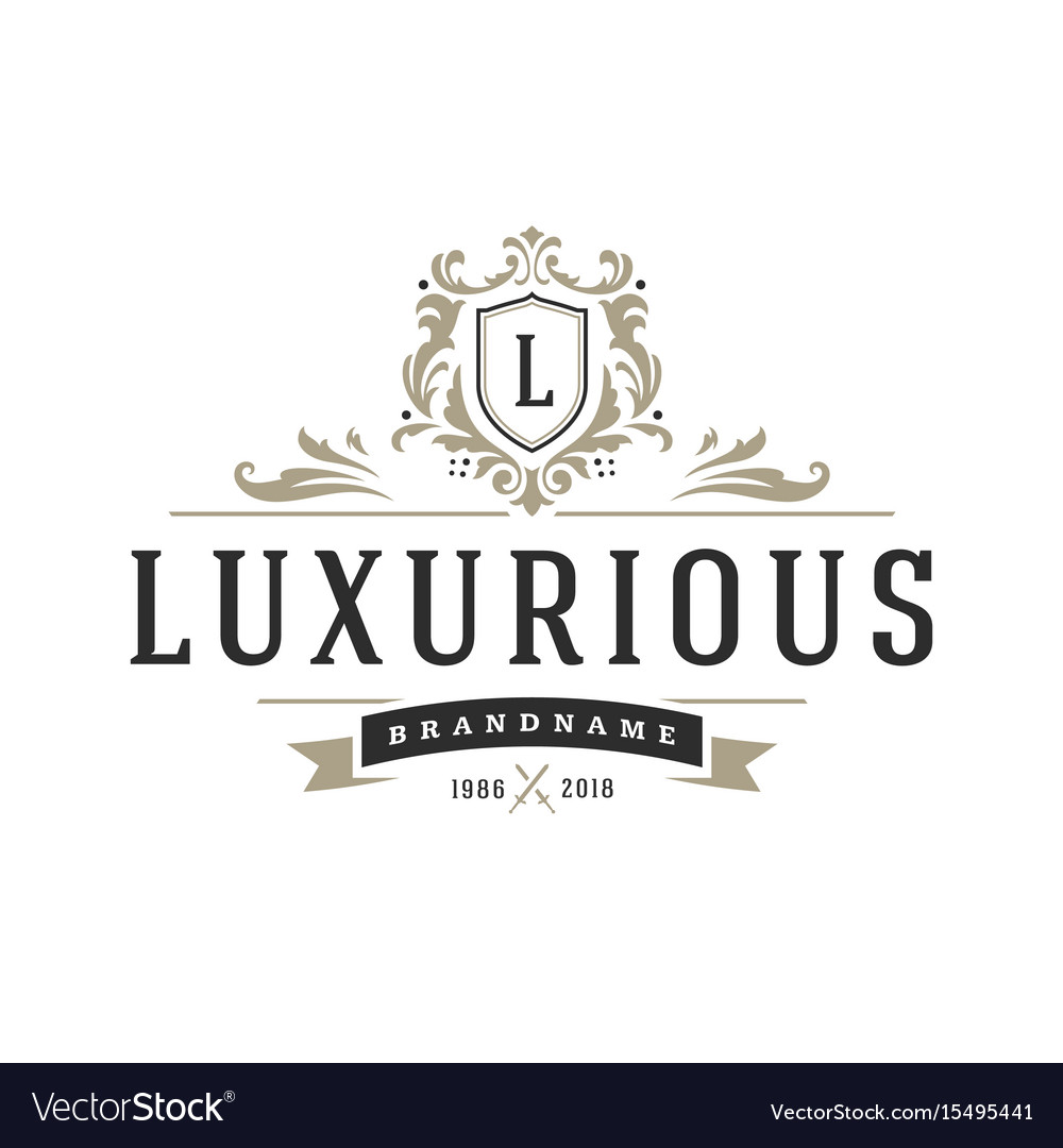 Luxury monogram logo template object for Vector Image