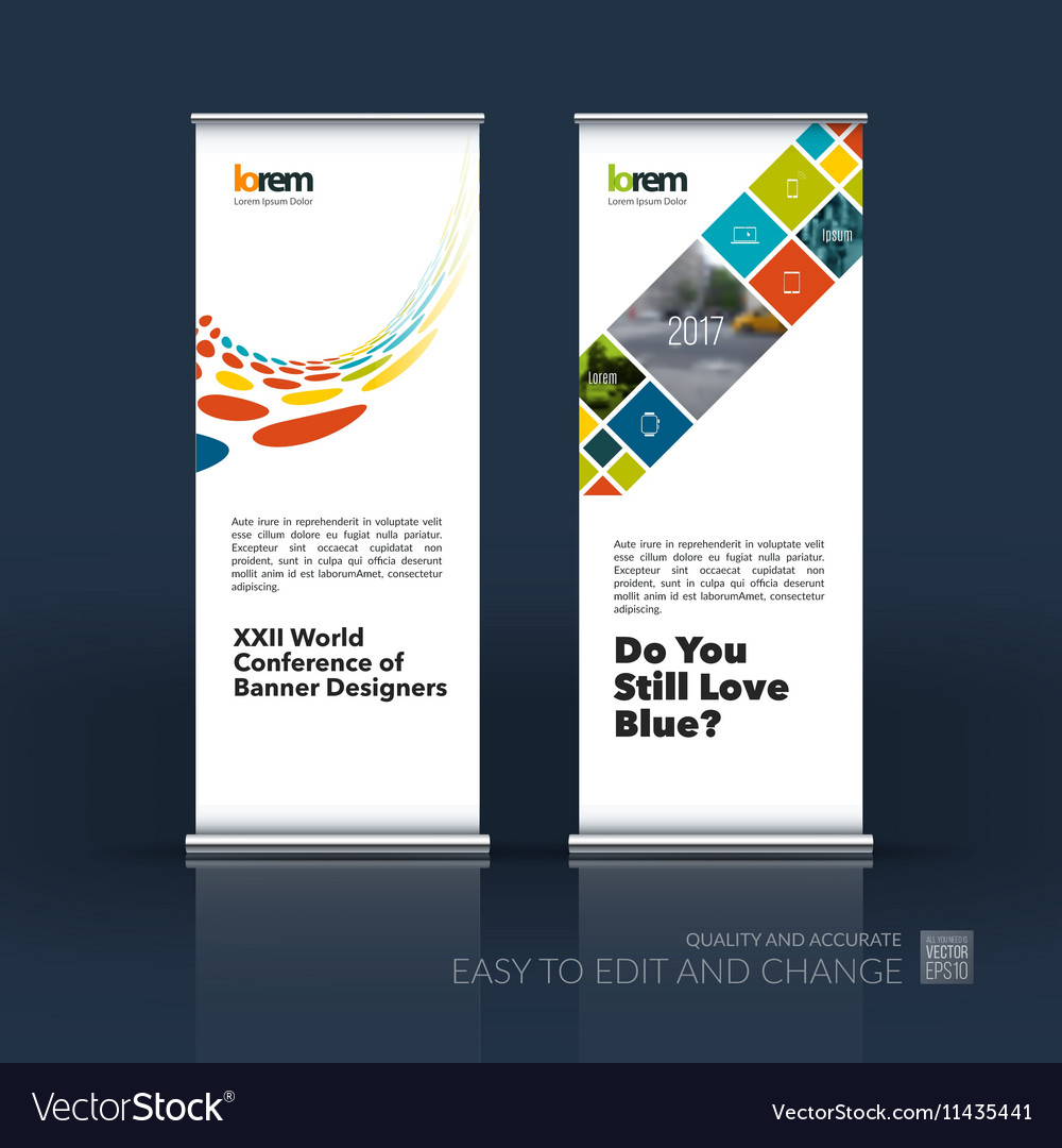 Set of modern roll up banner stand design