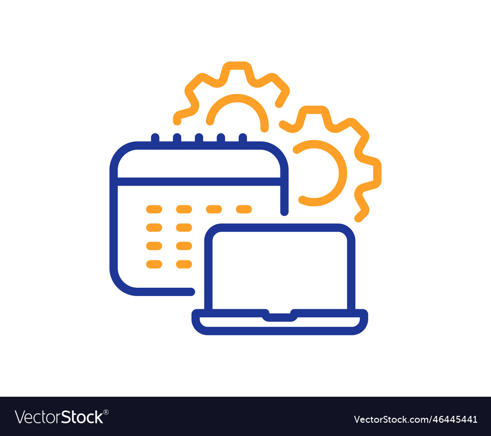 Software line icon code deployment sign vector image Software line icon code deployment sign