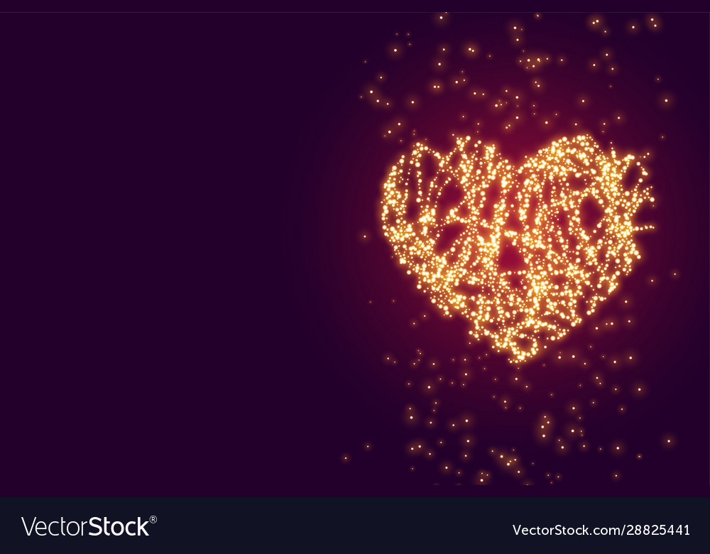 Sparkling Heart Background with Text Space