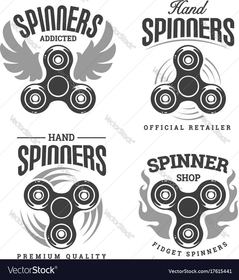 Spinner logo emblems Royalty Free Vector Image