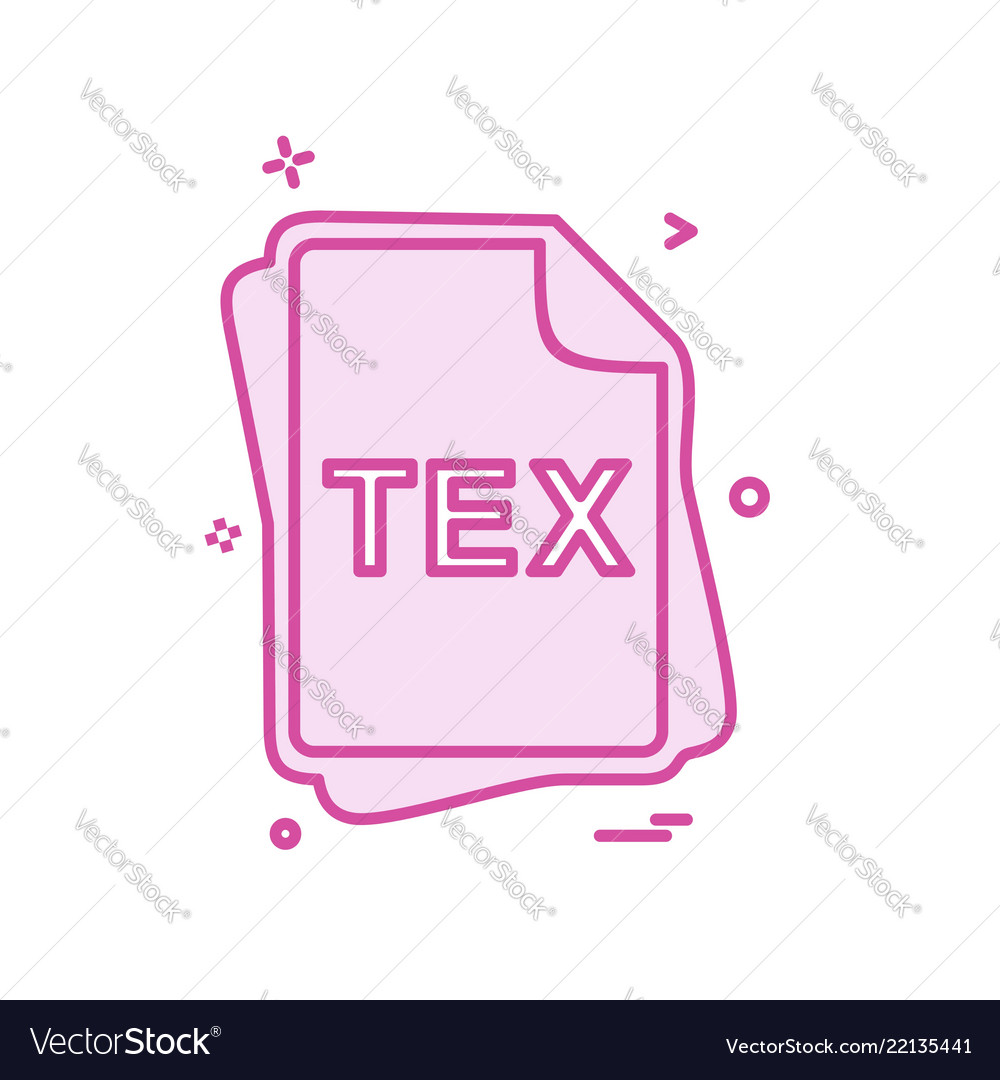 Tex file type icon design vector image Tex file type icon design