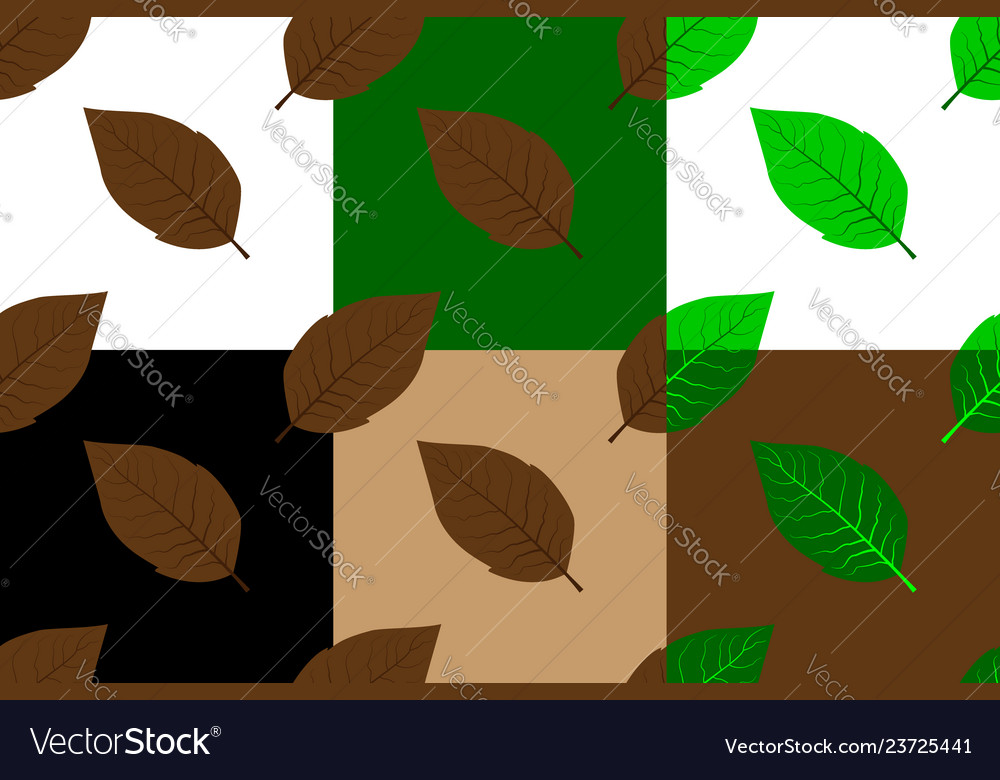 Tobacco leaf seamless pattern Royalty Free Vector Image