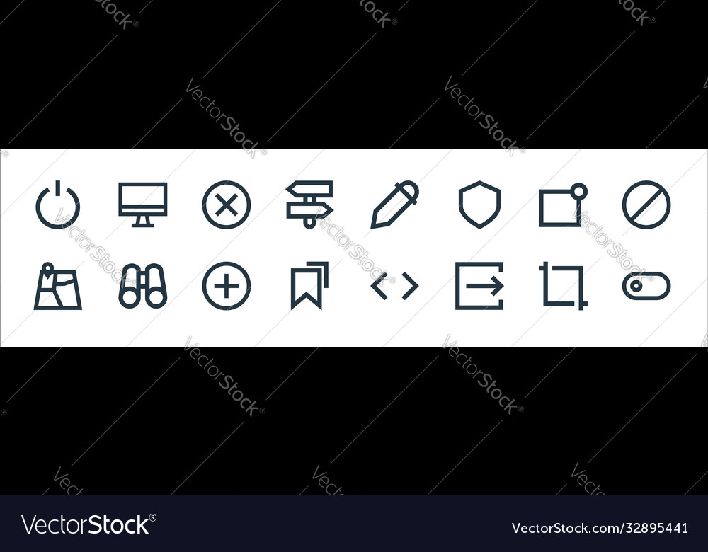 User interface line icons linear set quality vector image User interface line icons linear set quality