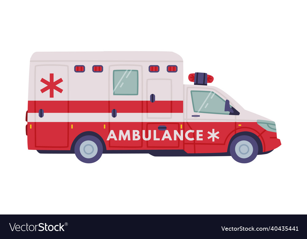 Van or truck with siren as ambulance emergency Vector Image