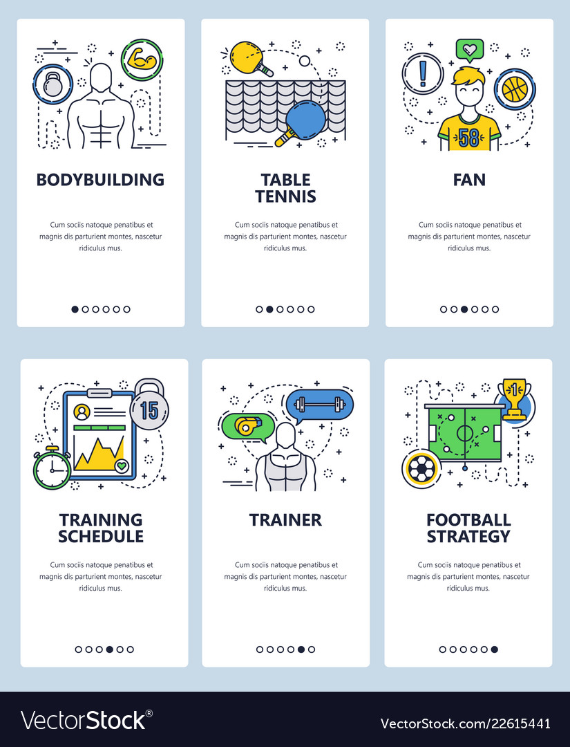 Web site linear art onboarding screens