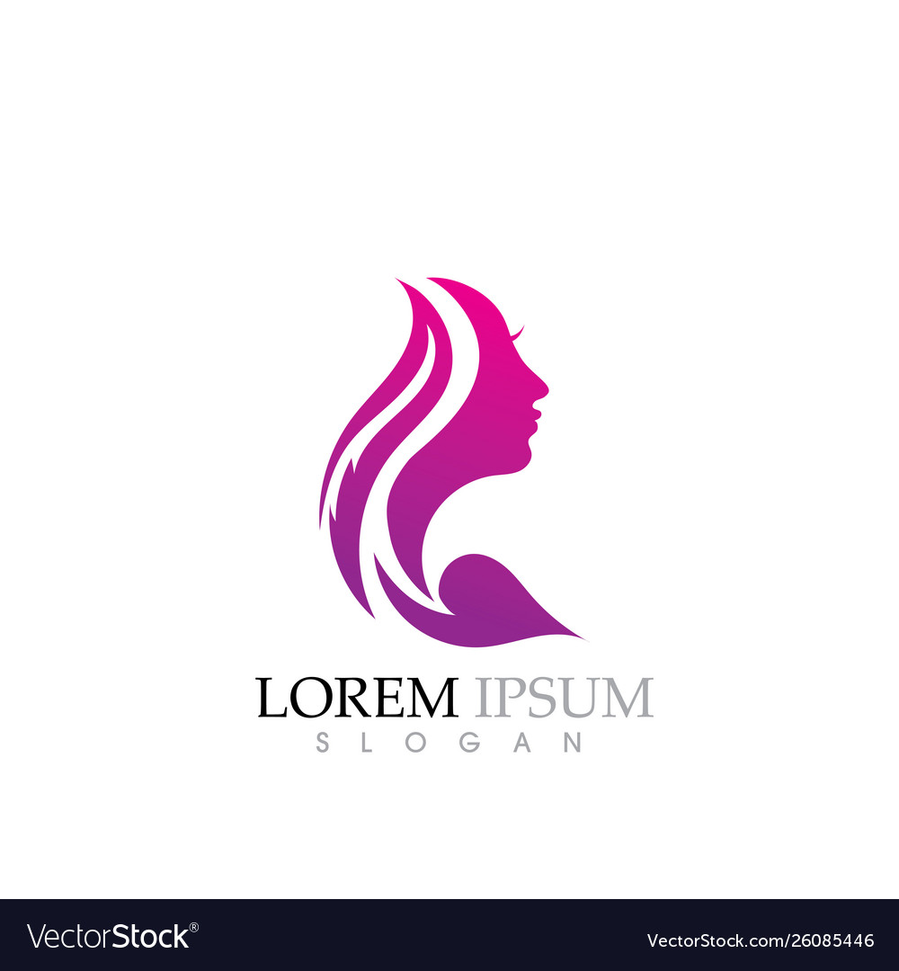 Beauty women face silhouette character logo Vector Image