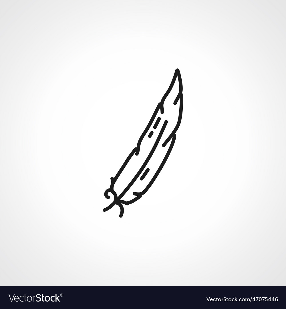 Feather line icon feather linear icon Royalty Free Vector
