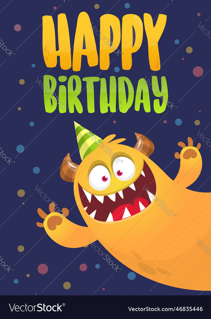 Funny cartoon monster characters set card Vector Image