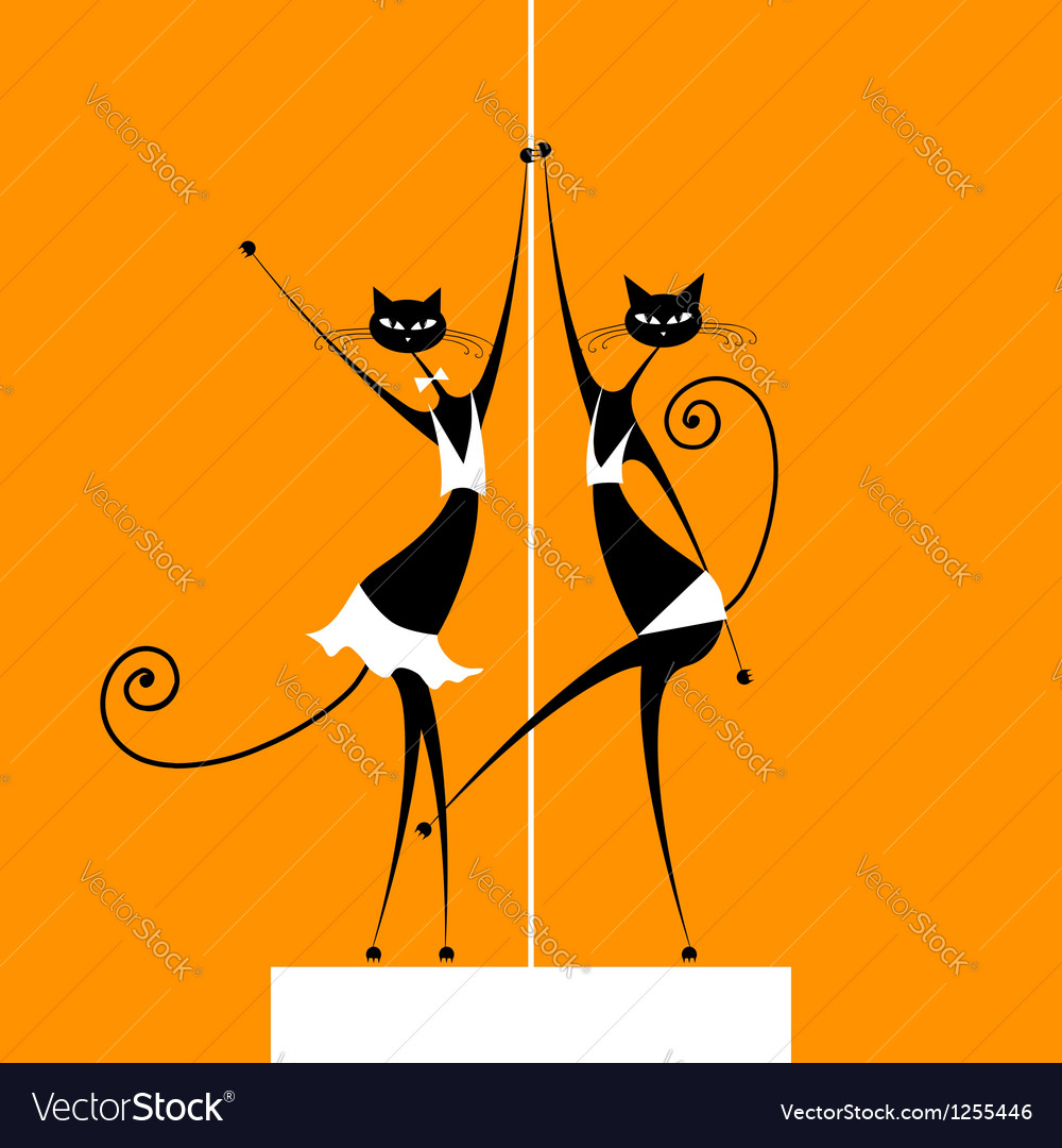 Graceful cats dancing for your design