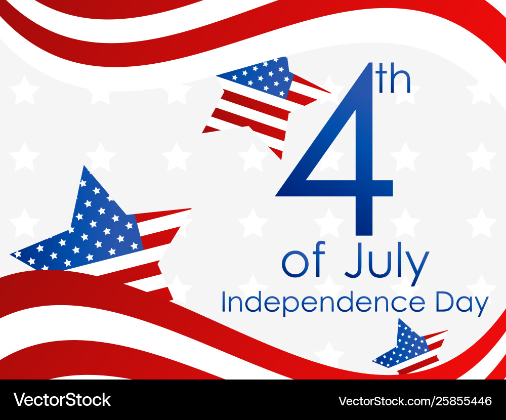 Independence Day 4th July Festive Banner With Vector Image