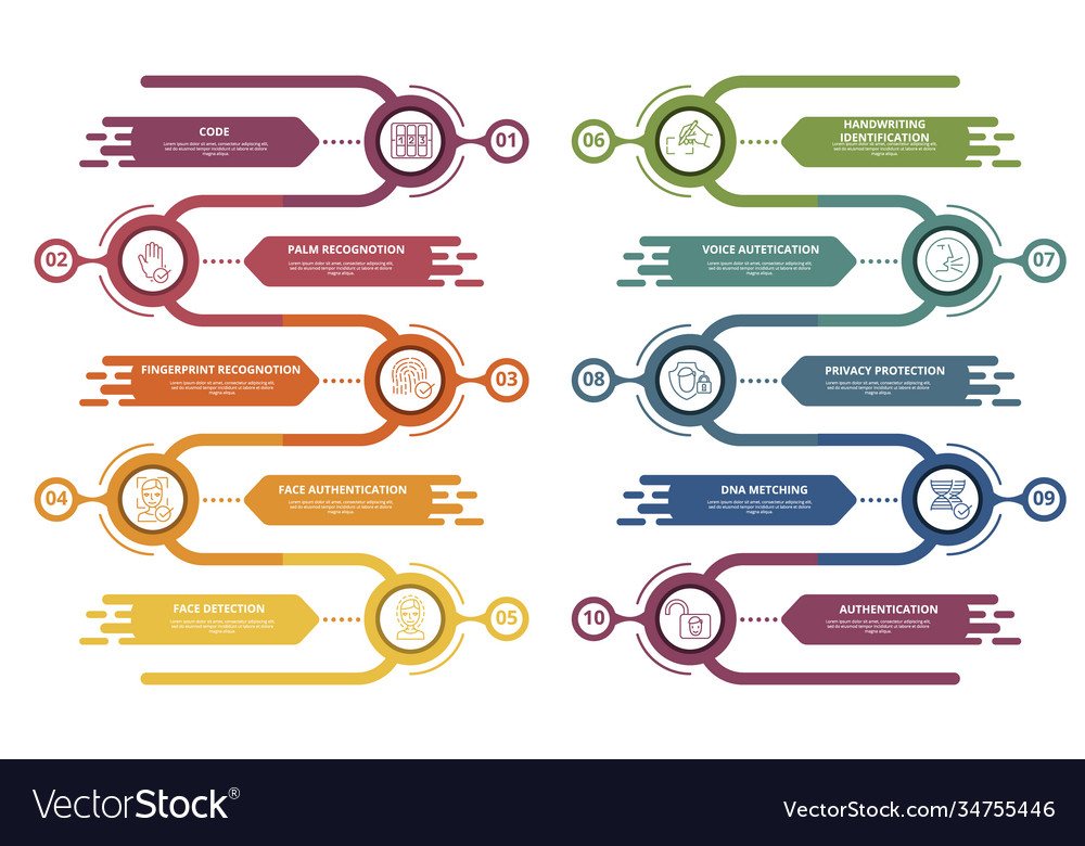 Infographic authentication template icons vector image Infographic authentication template icons