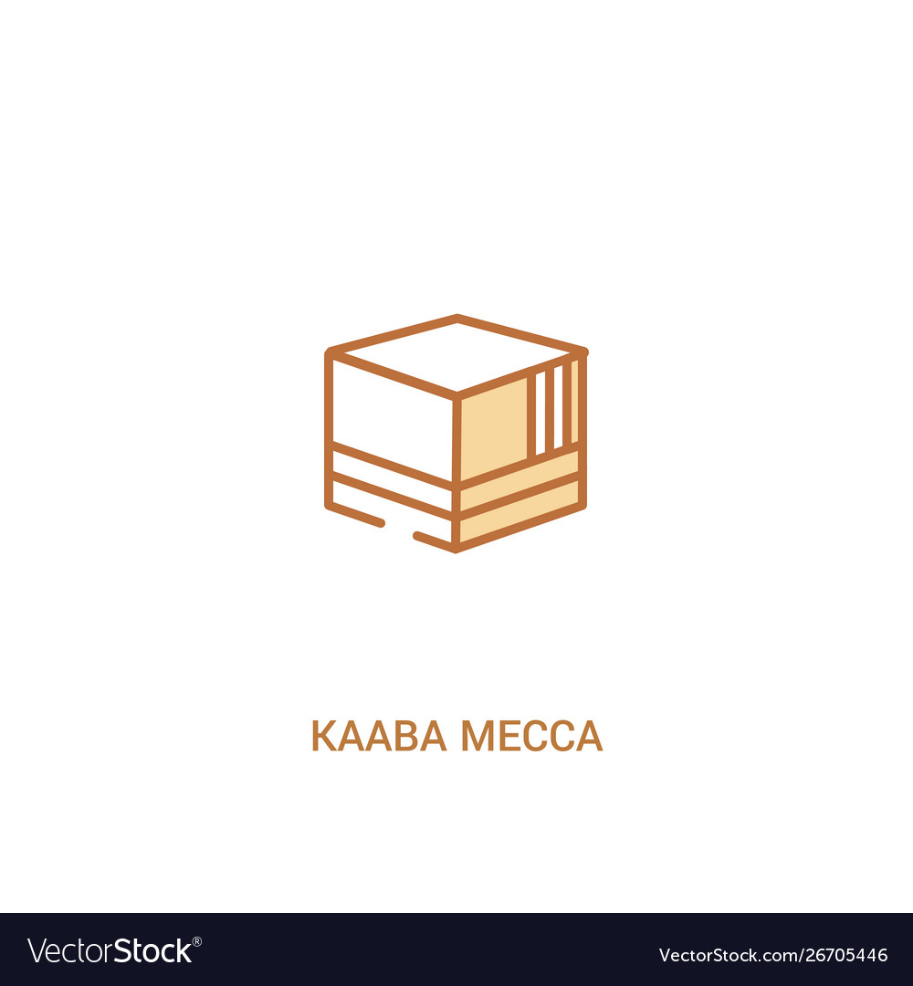 Kaaba mecca concept 2 colored icon simple line