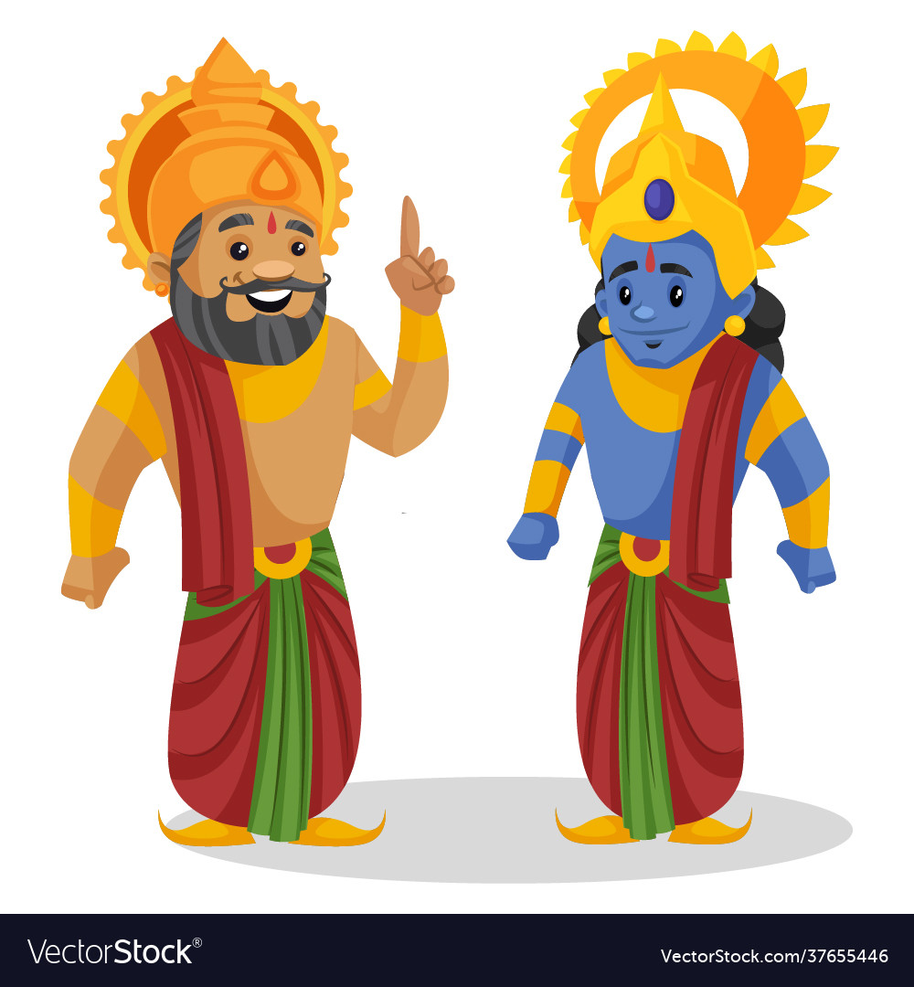 King dasaratha lord rama cartoon character Vector Image King dasaratha lord rama cartoon character Vector Image