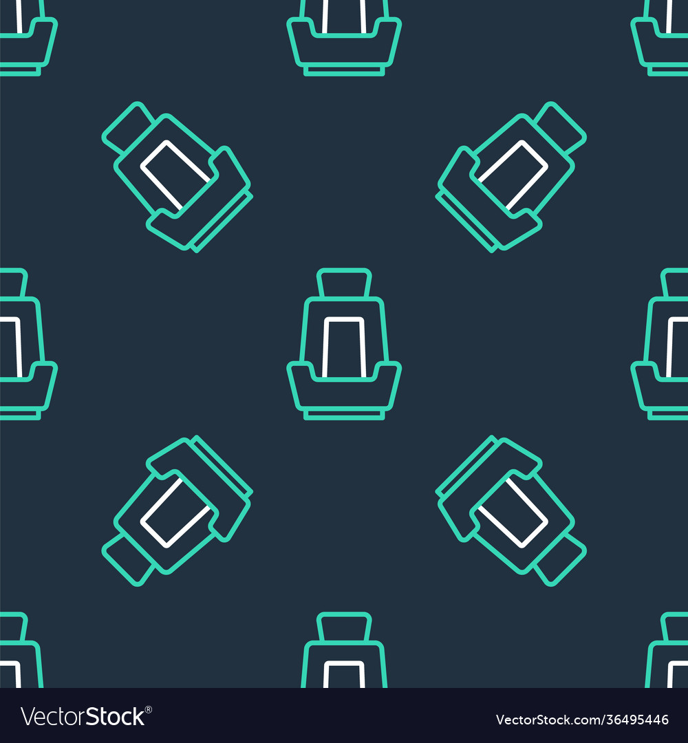 Line car seat icon isolated seamless pattern