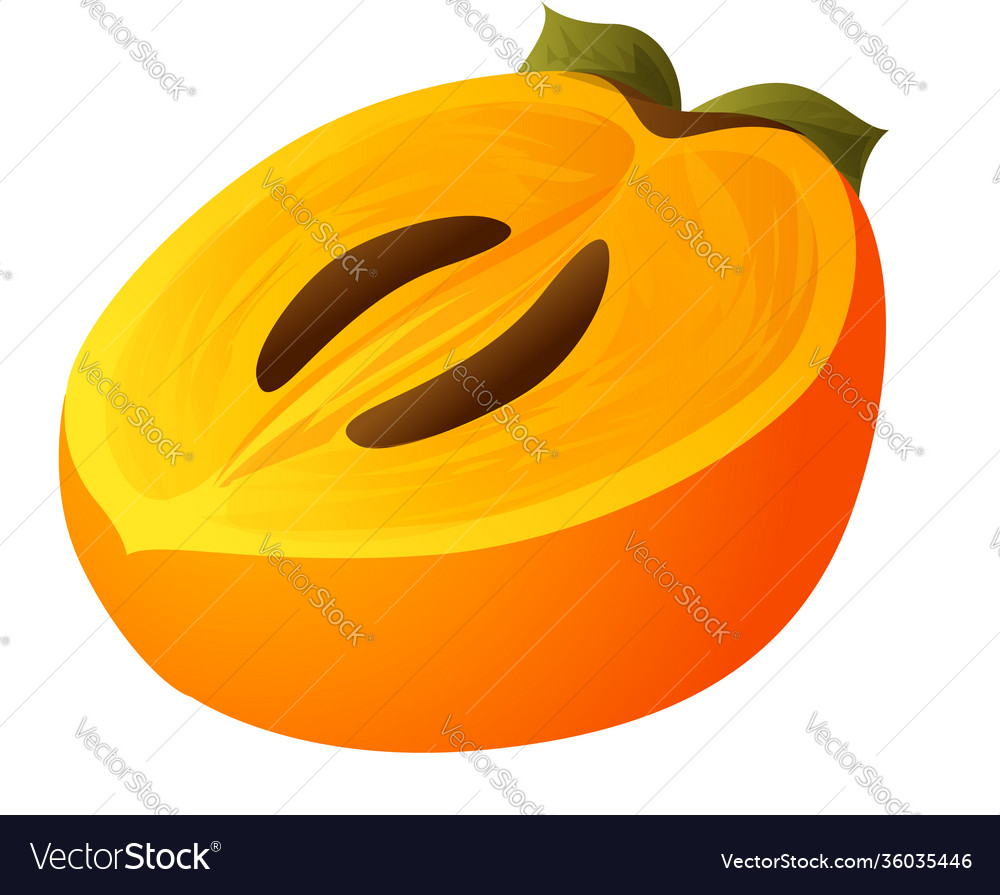 Persimmon exotic icon cartoon style Royalty Free Vector