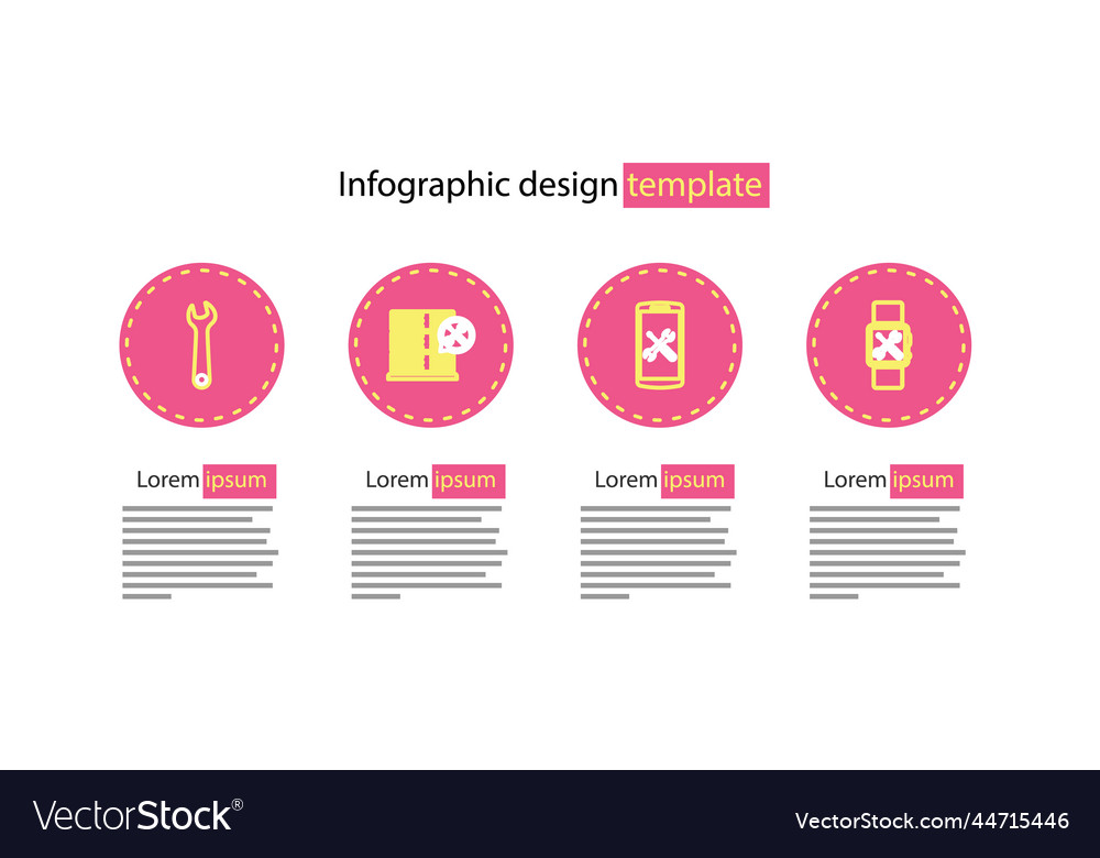 Set line smartphone service smartwatch database vector image Set line smartphone service smartwatch database